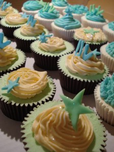 Ivory swirl with green star