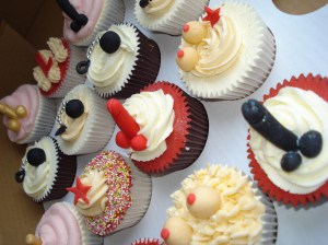 Willies and boob cupcakes