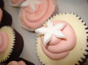 Chocolate with chunky pink swirls