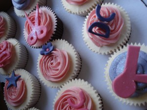 Pink and purple cupcakes
