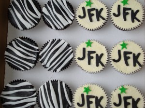 JFK and Zebra cupcakes