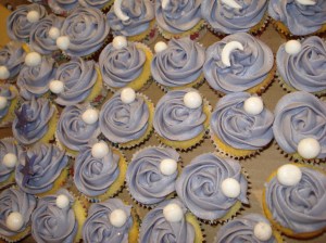 Crystal balls on mini cupcakes