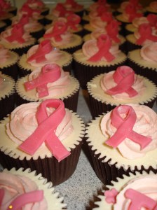 Pink ribbon cupcakes
