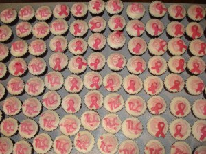Pink ribbons and TLC cupcakes