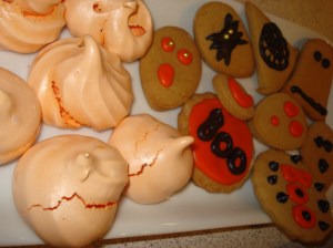 Meringues and scary cookies Meringes and scary cookies
