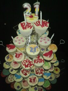 Cupcake tower from above Cupcake tower from above