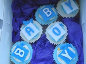 New baby boy cupcakes