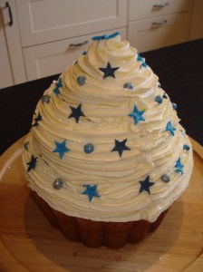 Giant cupcake from behind