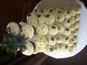 A tower of Scottish cupcakes