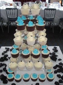 Cupcake tower of vanilla and chocolate