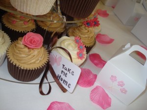 Pink rose cupcake