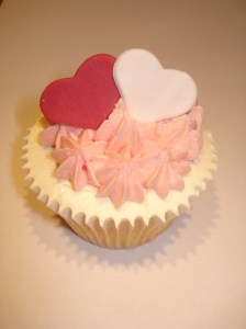Double loveheart cupcake