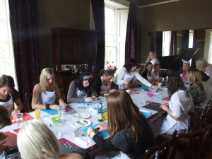 Hen Party doing cupcake decorating