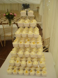 Gold themed cupcakes for Wedding in The Borders